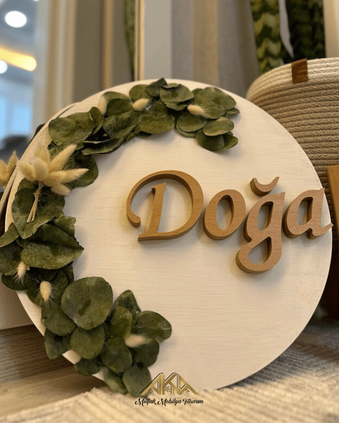 Doğa İsimlik (Ahşap Bebek Odası Süsü)